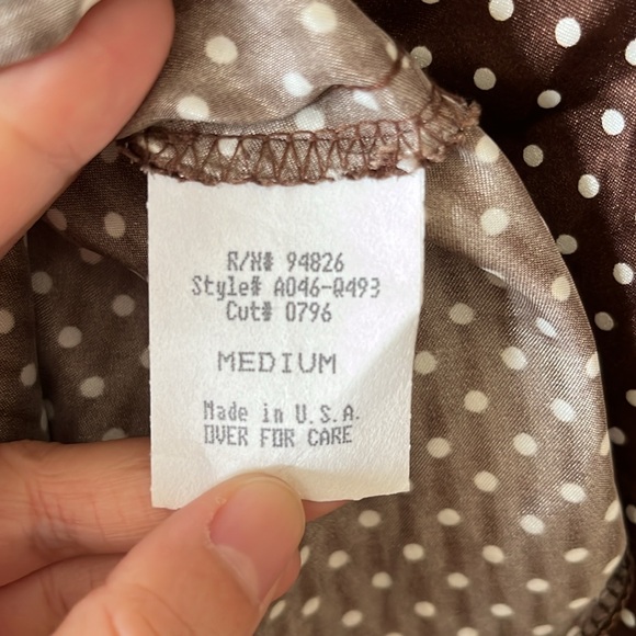 Be Mine Brown Polka Dot Tank M - Picture 9 of 10